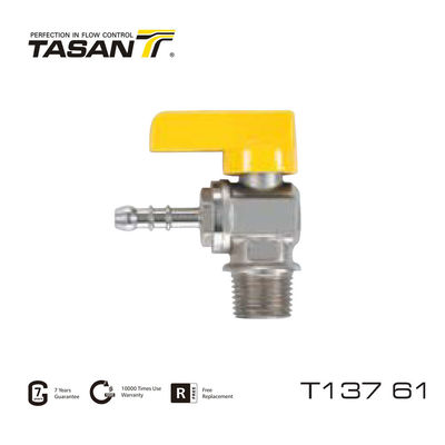 Válvula de bola de gas de ángulo de 72,5 psi de potencia manual Válvula de gas de 1/2 pulgada T137 61