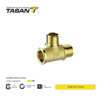 Conector en T de latón para accesorios de tubería de latón TASAN F/M/M con roscas 8S21 61H