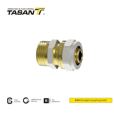 Condiciones de alta presión Conexión de unión de compresión Adaptador macho de latón 25 mm 62A
