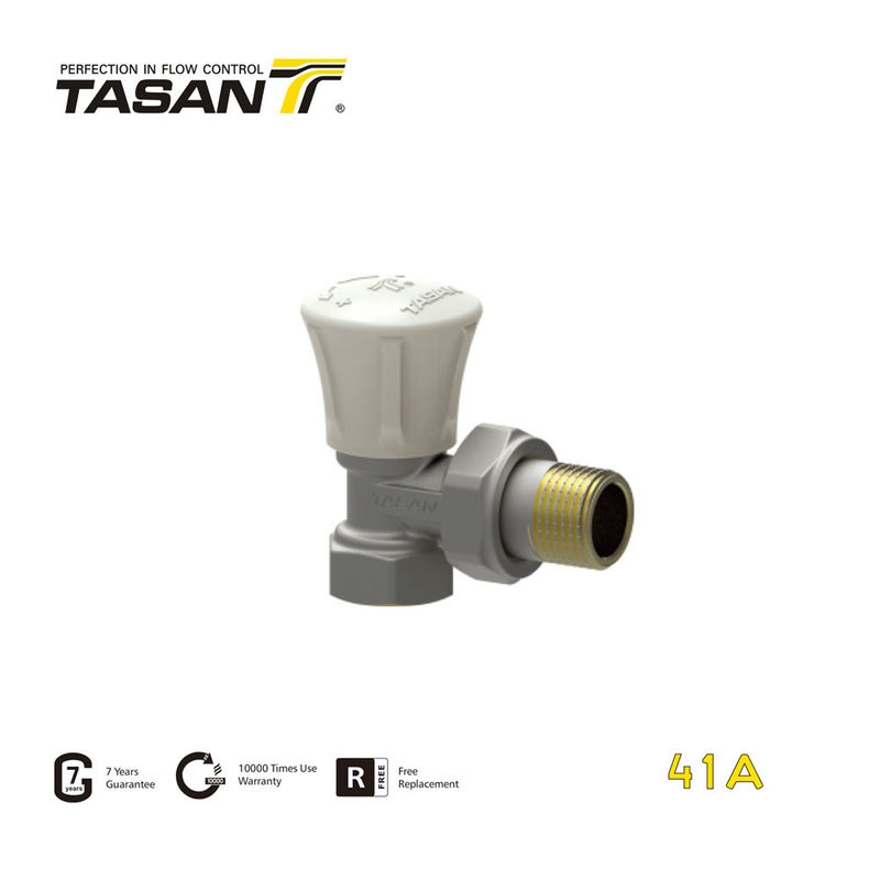 Barra de válvula de radiador de latón de ángulo manual de 3/8 pulgadas 10 para sistema de fontanería 41A