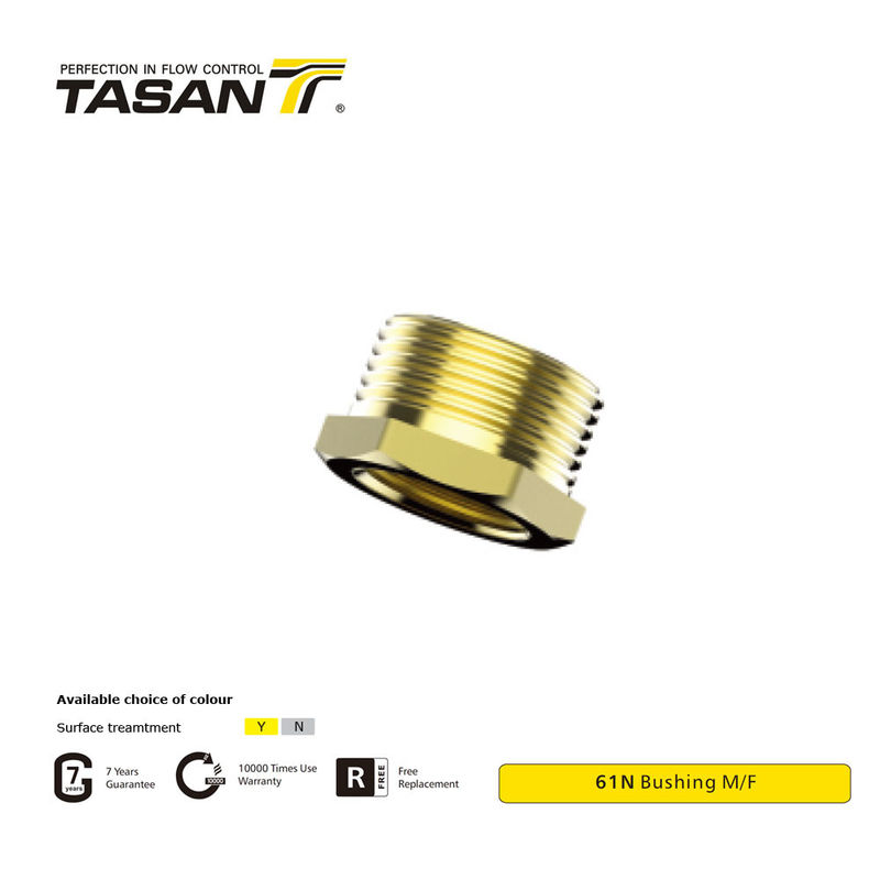 Bujes de latón roscados M/F 61N de las instalaciones de tuberías de cobre amarillo del alto rendimiento ISO 228