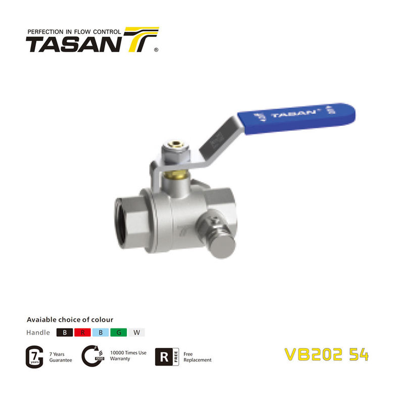 Manual VB202 54 3 4 válvula de bolas de latón con gallina de drenaje Femenino X Femenino 362.5 Psi
